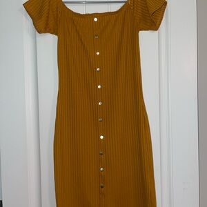 Mustard Button-Down Dress